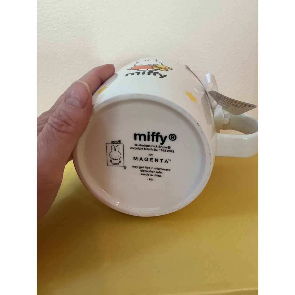 Miffy Bunny Yellow Star Ceramic Mug Orange‎ Interior with Miffy Charm by Magenta - Picture 5 of 5